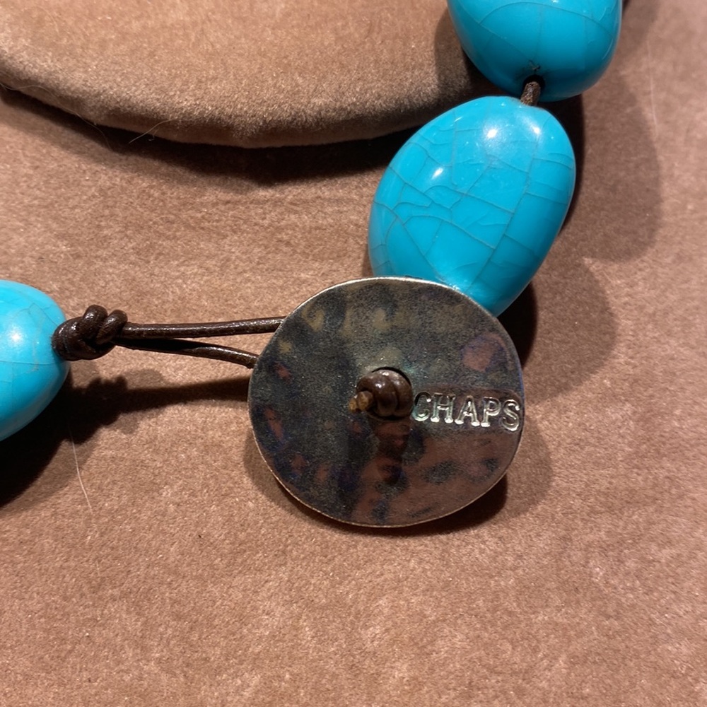 Beautiful Chaps Chunky Blue Statement Necklace - image 2